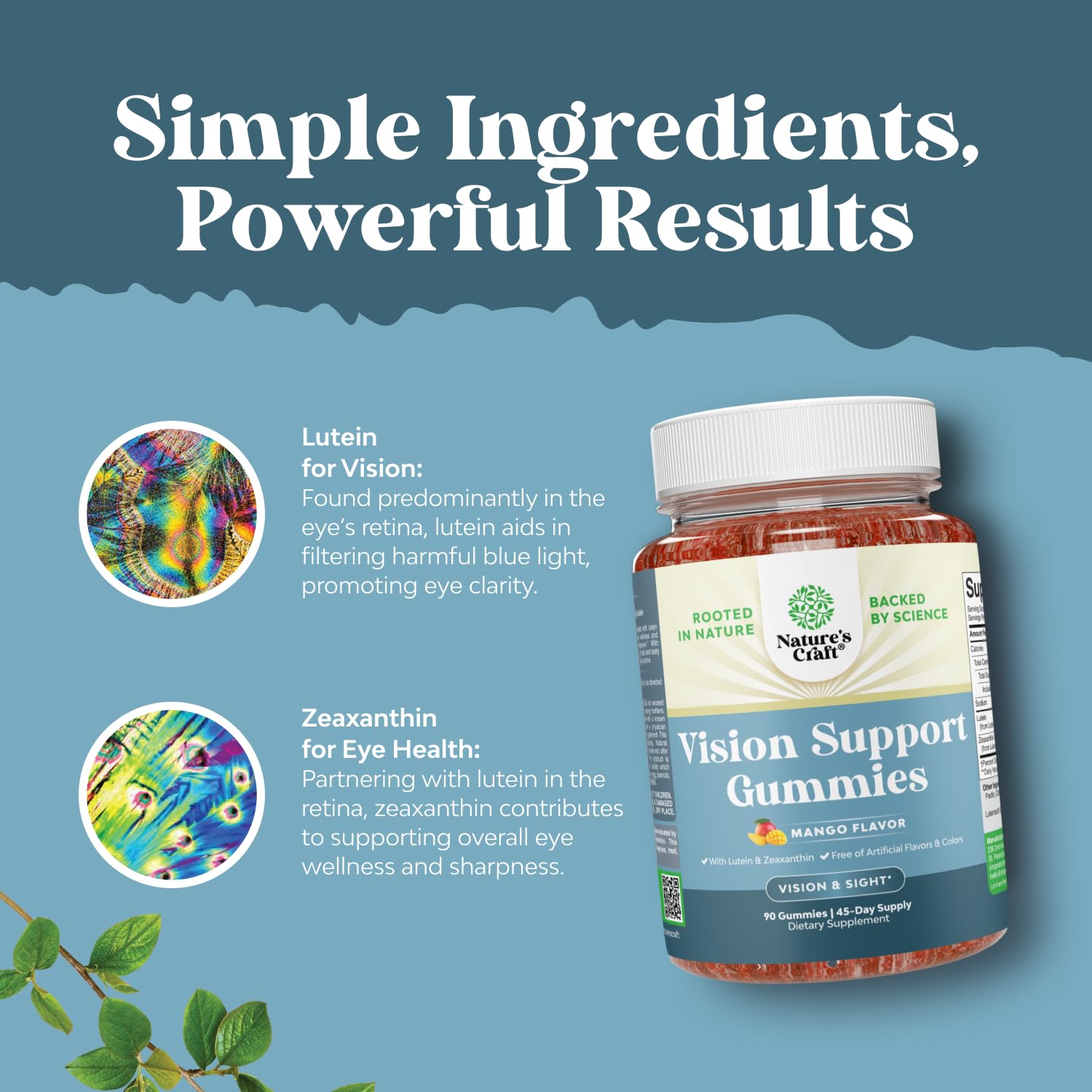 Non-GMO, gluten-free vegan ingredients ensure purity in every gummy.