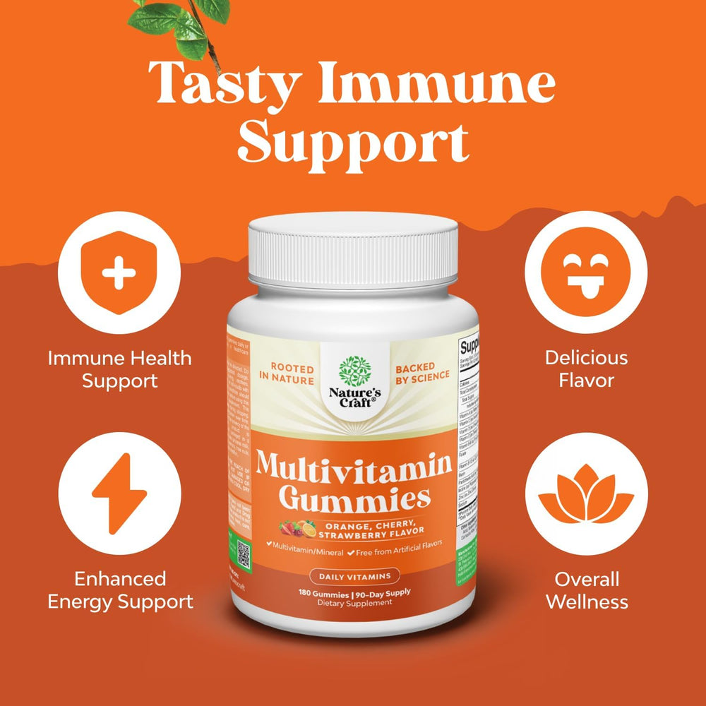 Natures Craft zinc-containing multivitamin highlighting immune and brain health support