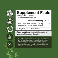 Natures Design Pure Green Coffee Bean Extract capsules for daily energy and appetite support