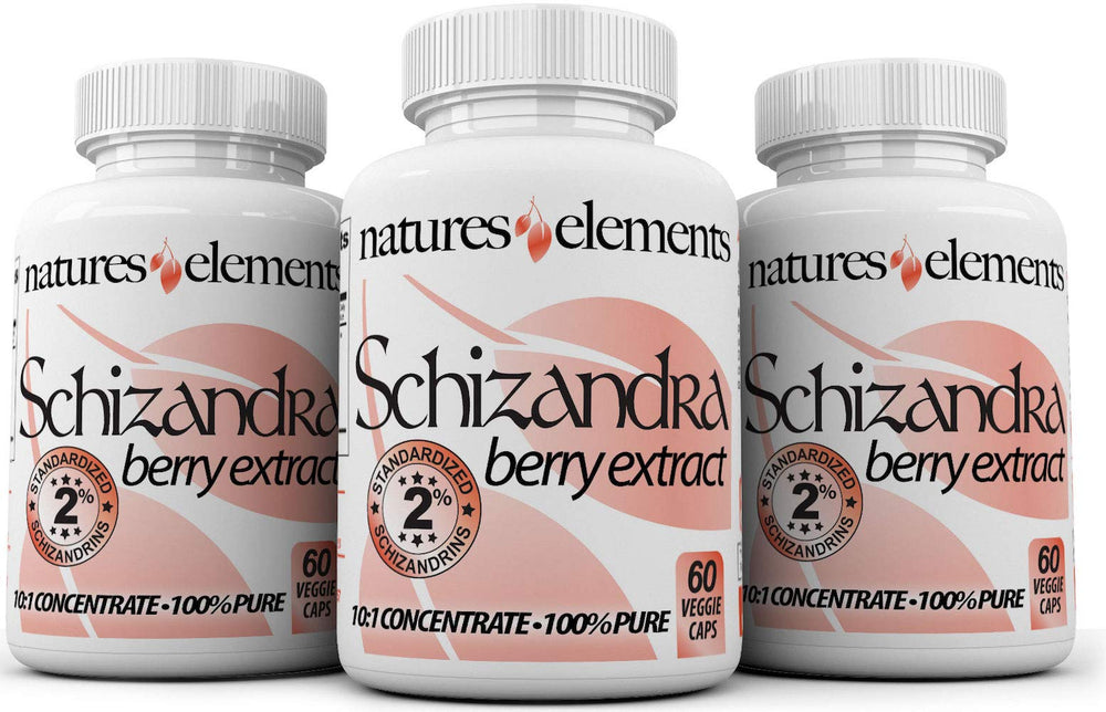 Natures Elements Schizandra extract 3-pack bottle for daily vitality support