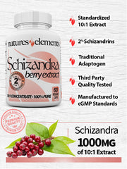 Natures Elements Schizandra extract close-up showing clean ingredients