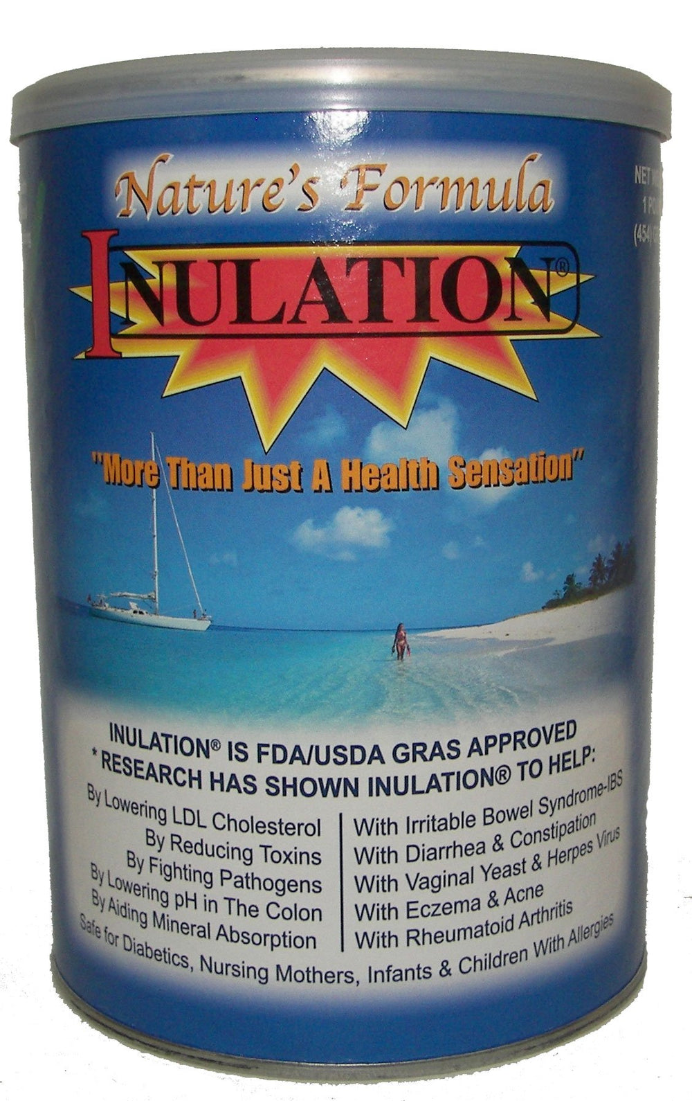 Nature's Formula Inulation bottle pour shows easy daily prebiotic use