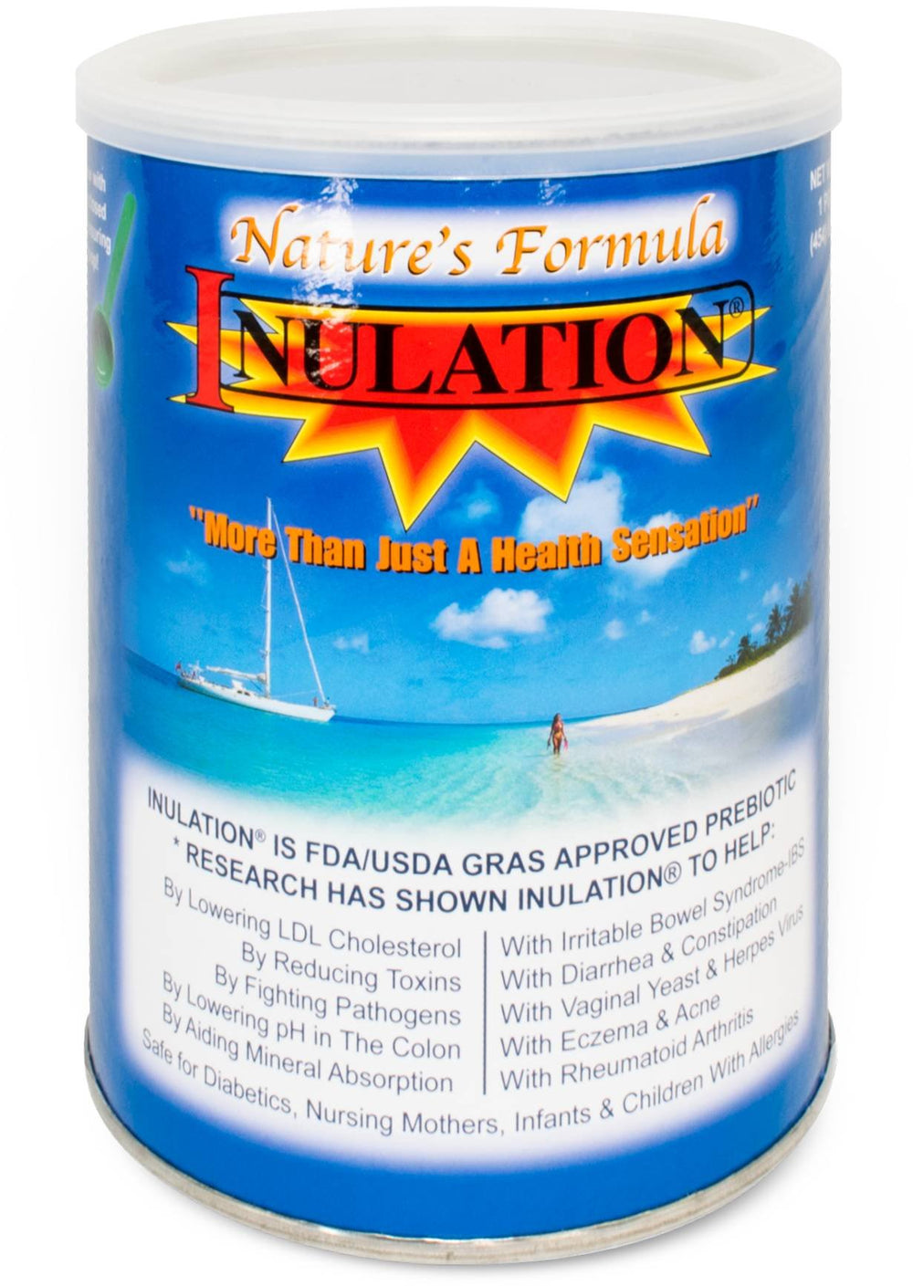 Nature's Formula Inulation label view highlights chicory root source and certifications
