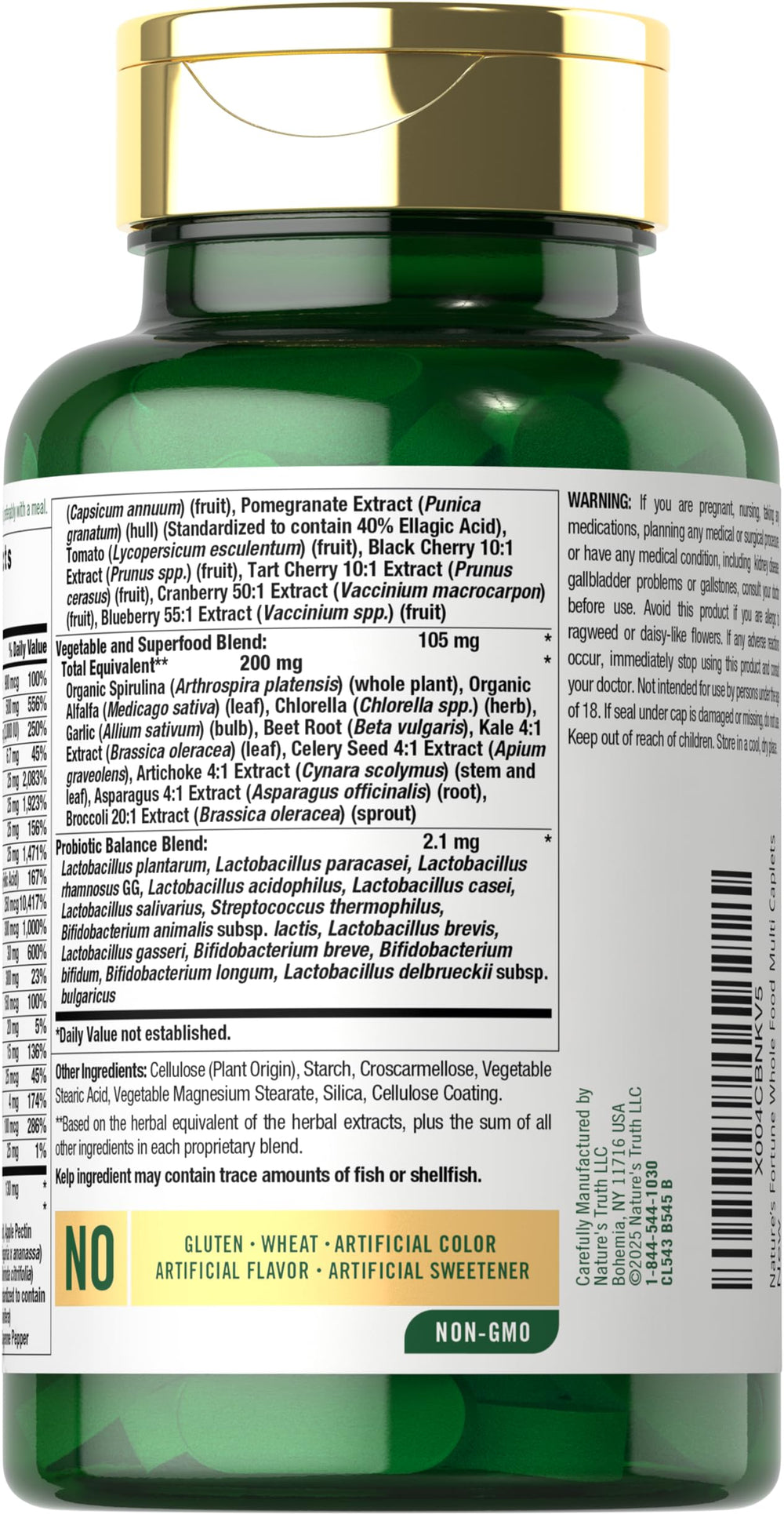 Nature's Fortune antioxidant fruit blend illustration highlighting nutrient variety.