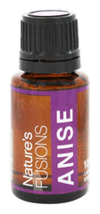 Nature's Fusions Anise essential oil bottle with dropper for easy aromatherapy use.