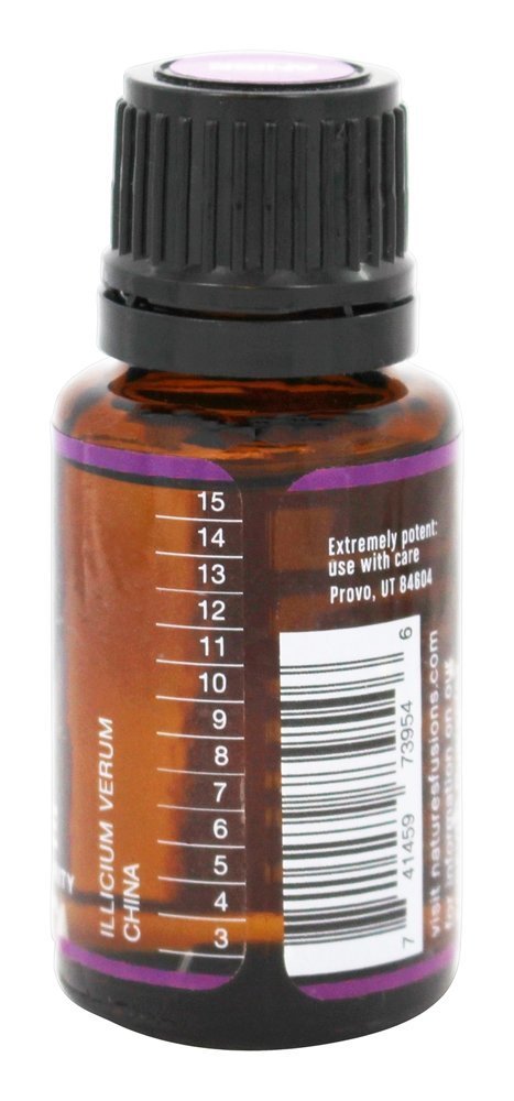 Nature's Fusions Anise Oil packaging-front image emphasizes purity and high potency.