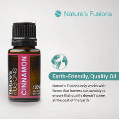 Nature's Fusions Cinnamon Bark label closeup highlighting purity and origin