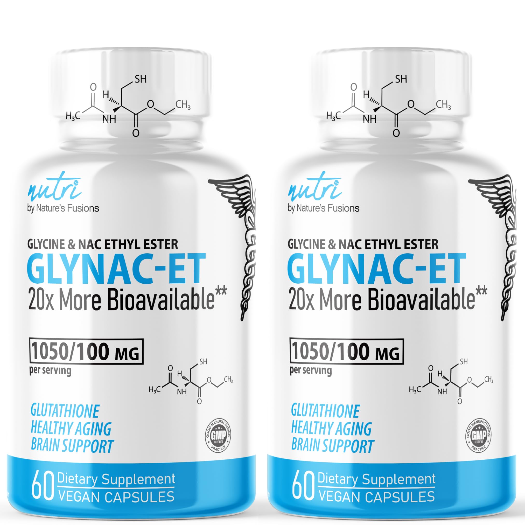 Nature's Fusions GlyNAC-ET bottle promotes antioxidant support for daily wellness.