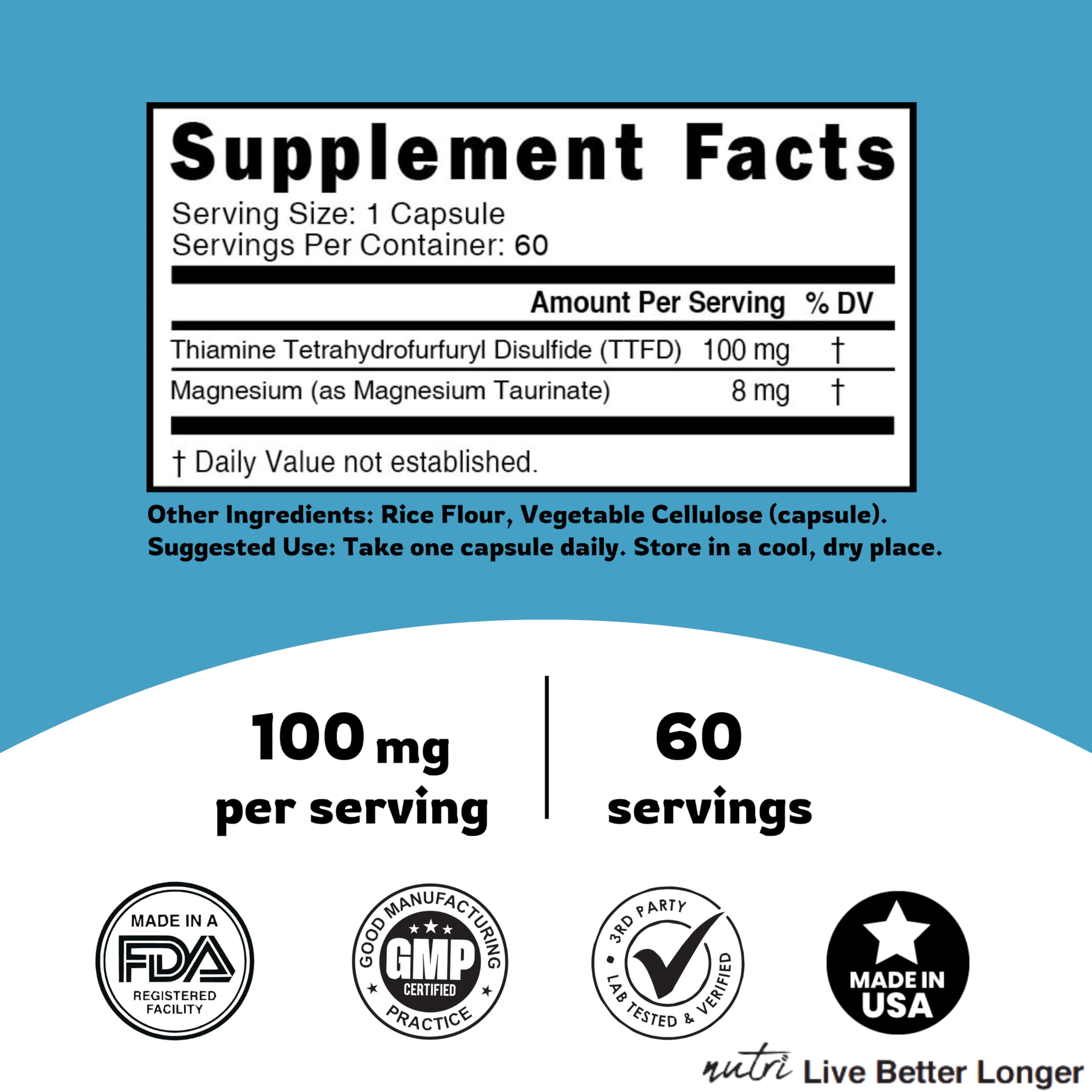 Nature's Fusions magnesium taurate info panel illustrates mineral support.