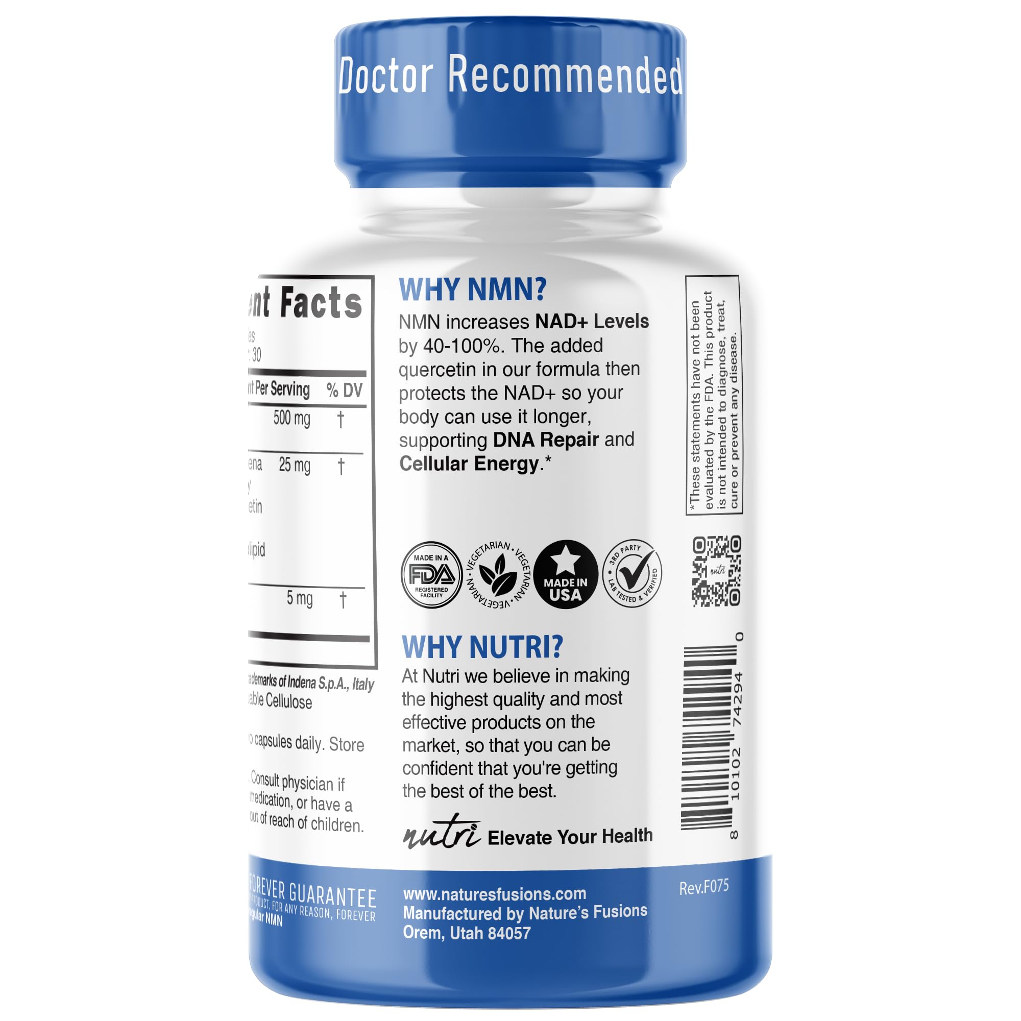 Nature's Fusions NMN bottle on desk promotes convenient, consistent supplementation.