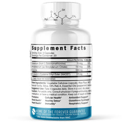 Nature's Fusions NAC Ethyl Ester + Glycine capsules close-up for easy daily dosing.