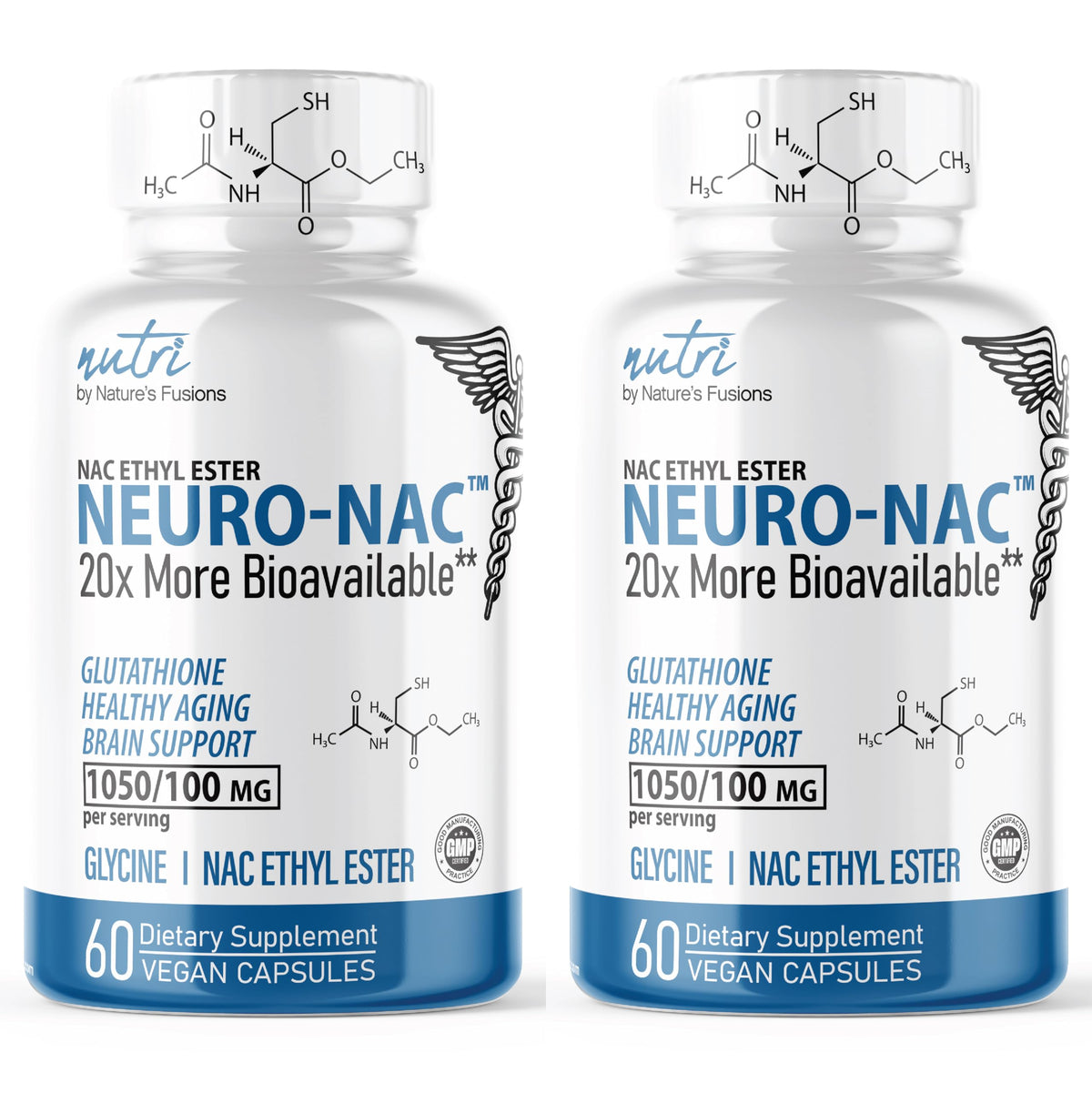 Nature's Fusions Neuro NAC bottle with capsules for daily antioxidant support.
