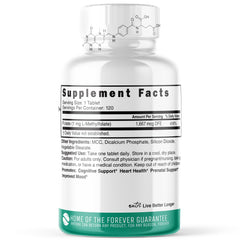 Nature's Fusions Nutri 5-MTHF tablets close-up highlighting vegan formula