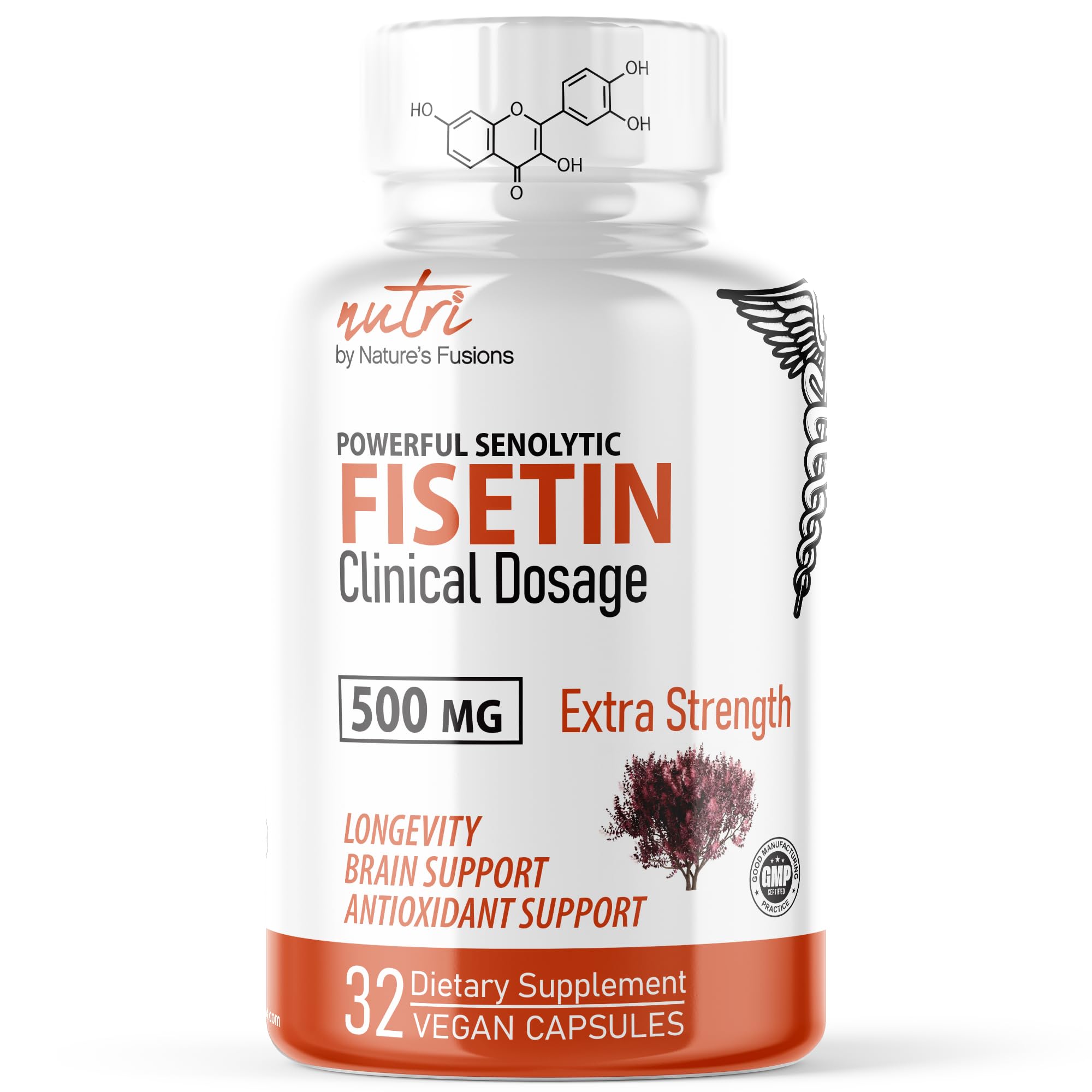 Nature's Fusions Nutri Fisetin 500mg bottle for antioxidant support.