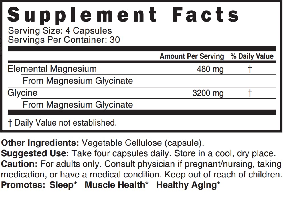 Nature's Fusions Nutri Pure ingredients panel shows high-purity glycinate