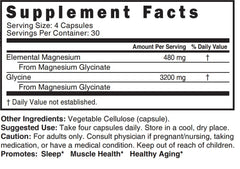 Nature's Fusions Nutri Pure ingredients panel shows high-purity glycinate
