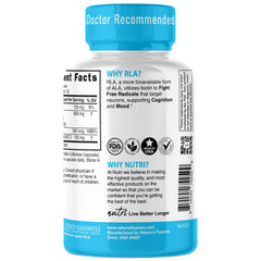 Two Nutri RALA capsules shown as daily serving for energy support