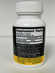 Nature's Fusions Potassium Iodide Tablets 130 mg label highlights 60-count pack.
