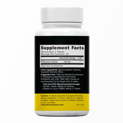 Nature's Fusions KI tablets 130 mg dosage label, easy for adults.