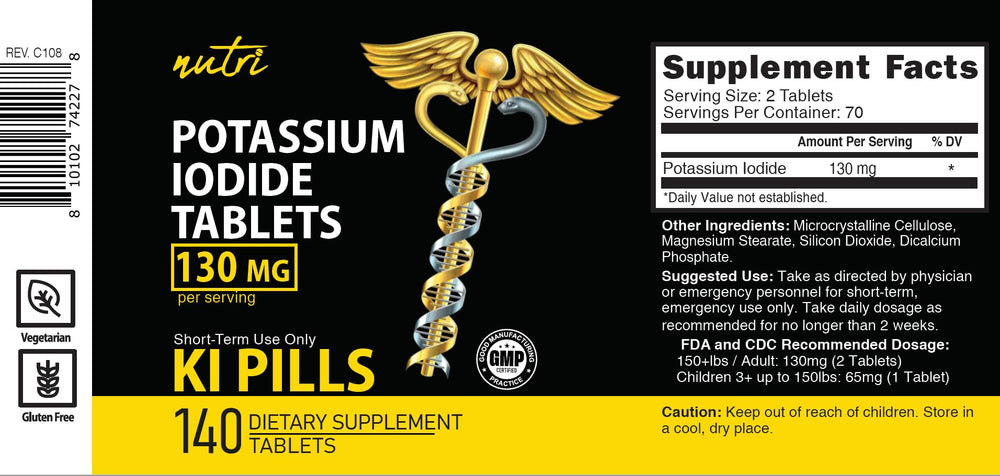 Third-party lab tested KI tablets ensure potency and purity.