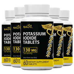 Nature's Fusions Potassium Iodide tablets bottle front for emergency kits