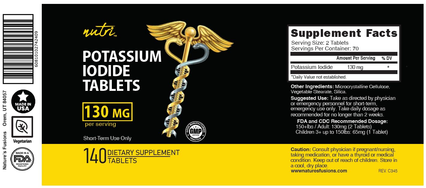 Nature's Fusions Potassium Iodide Tablets family-use emphasizes household readiness