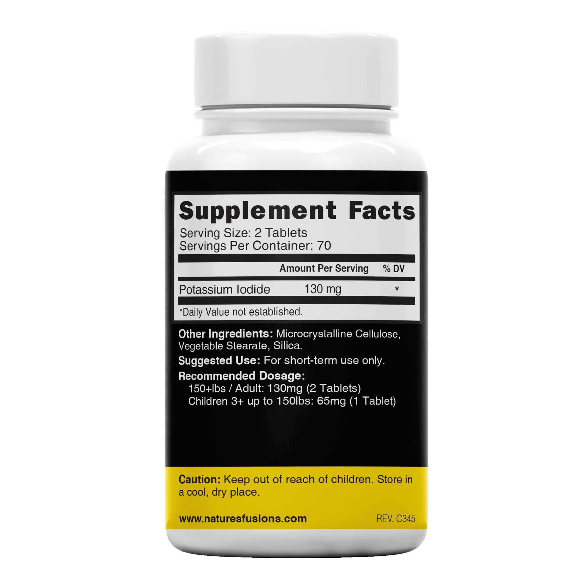 Nature's Fusions potassium iodide tablets pack of 5 for bulk value and long shelf life.