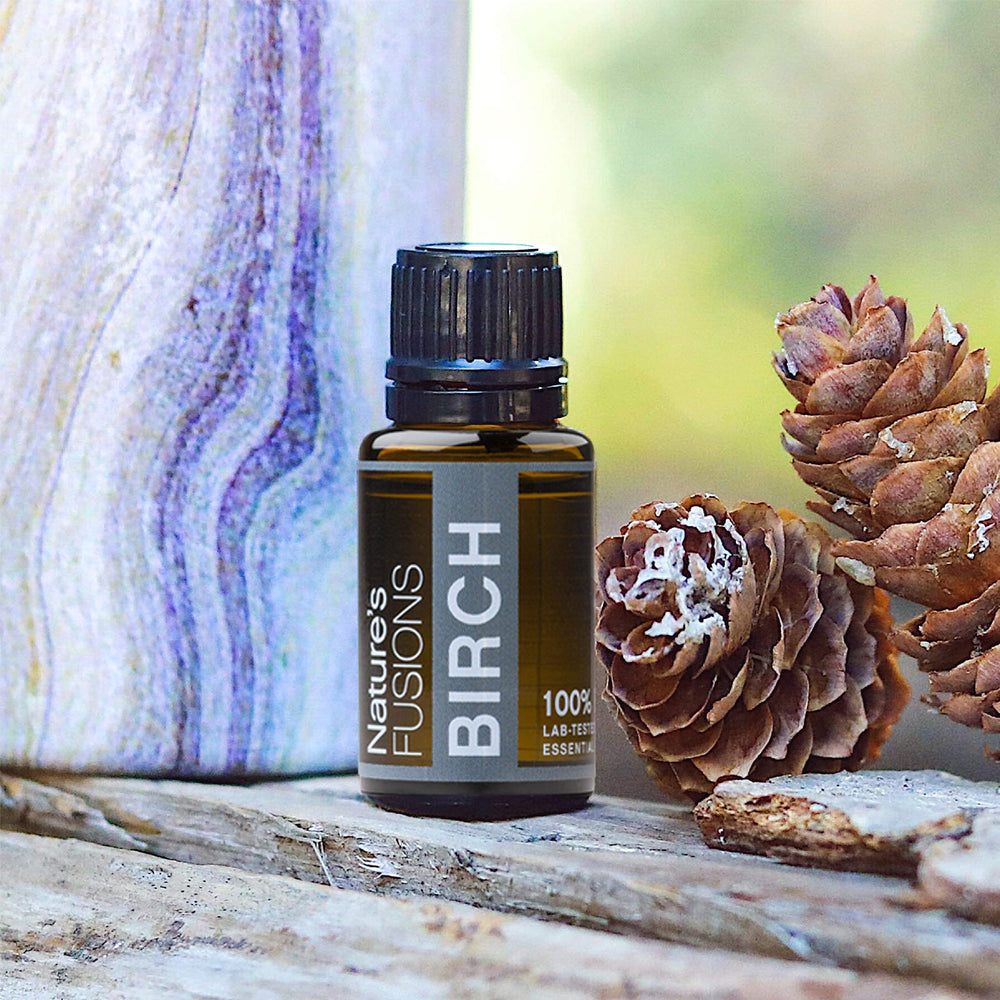 Nature’s Fusions Sweet Birch amber glass bottle with label ensuring premium storage.