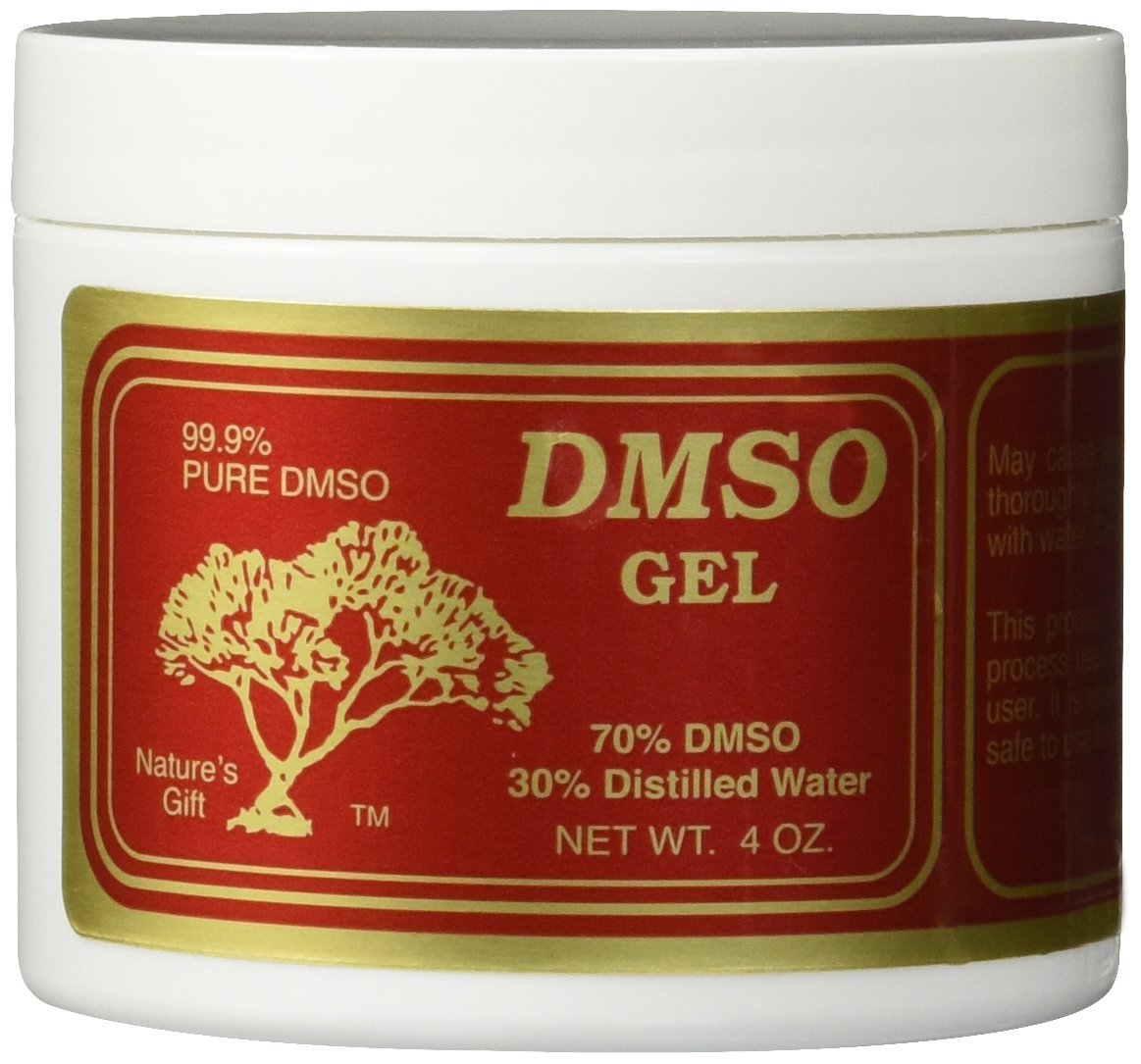 Nature's Gift DMSO gel unfragranced 4 oz bottle close-up for topical use