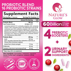Nature's Glow 16-strains capsules supporting gut and feminine health