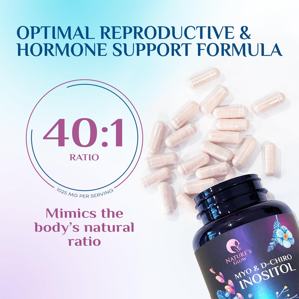 Nature's Glow capsules pour shot suggests easy, daily supplement routine.
