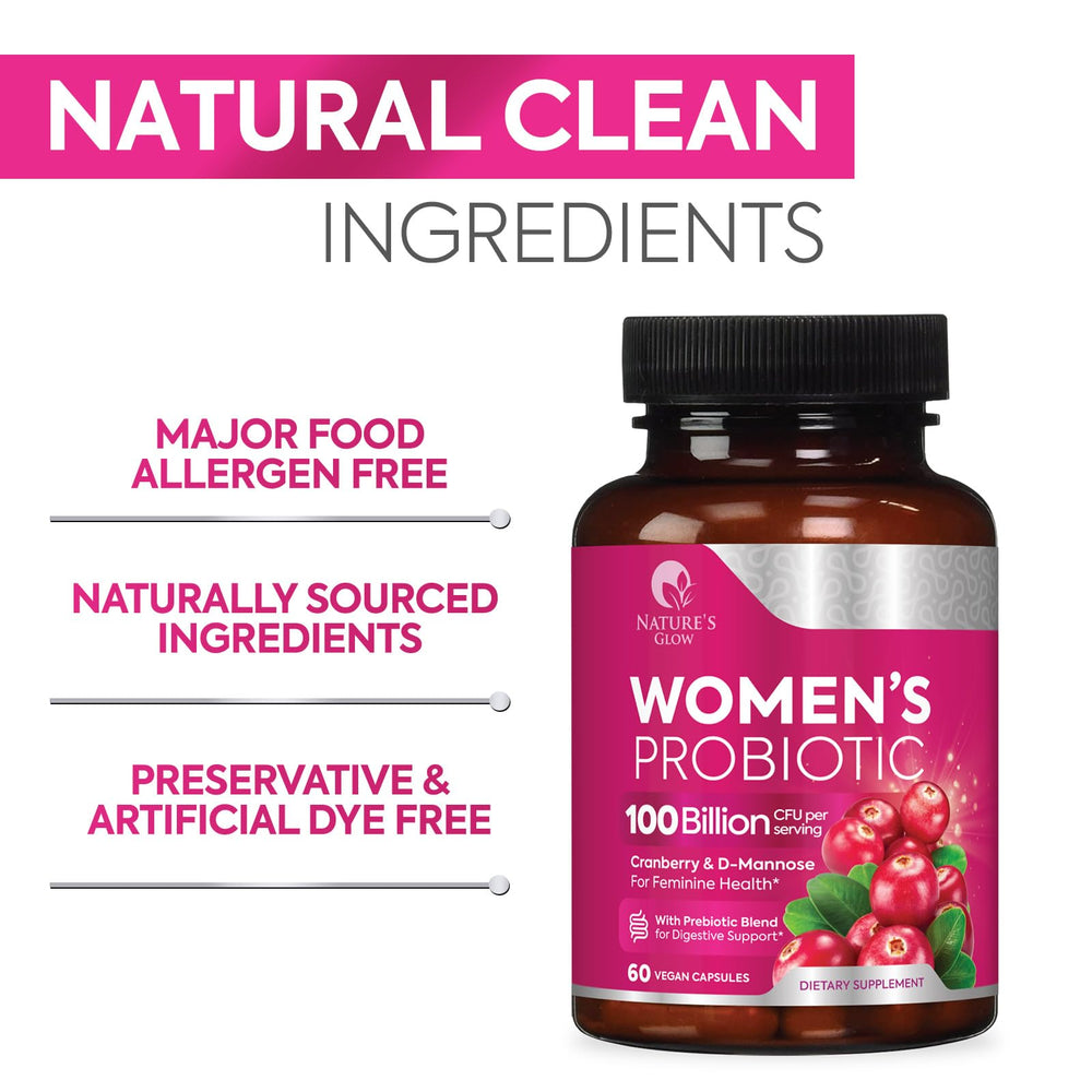 Nature's Glow Probiotics for Women packaging with capsules ready to travel.