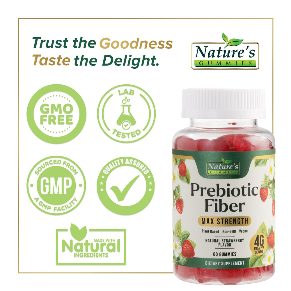 Nature's Gummies Fiber Gummies adults serving pack showing daily dose