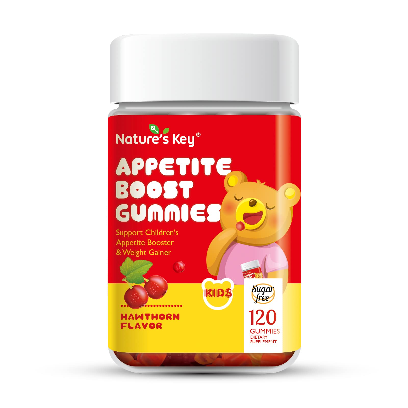 Nature's Key Appetite Booster Gummies Hawthorn flavor jar encourages mealtime interest