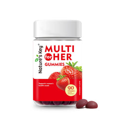 Nature's Key Women's Strawberry Multivitamin bottle with 90 gummies for daily immune support