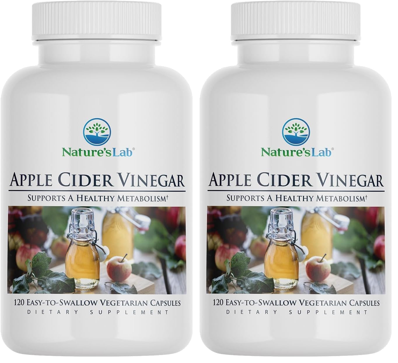 Nature's Lab Apple Cider Vinegar bottle with chromium supports daily routine