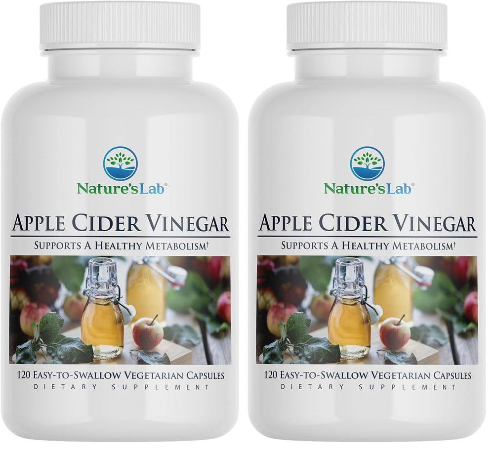 Nature's Lab Apple Cider Vinegar bottle with chromium supports daily routine