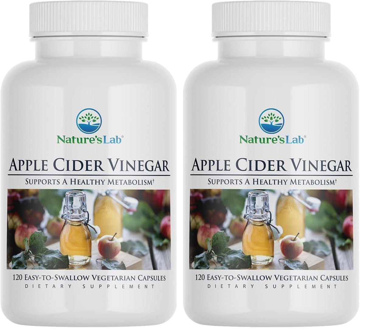 Nature's Lab Apple Cider Vinegar bottle with chromium supports daily routine