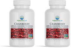Nature's Lab Cranberry 5400mg pack shot shows vegan, gluten-free urinary health support benefits.
