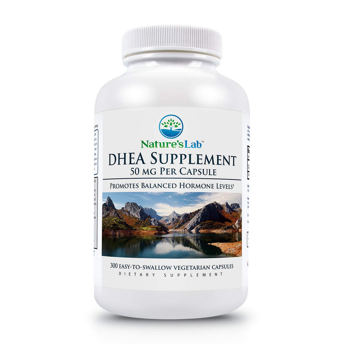 Nature's Lab DHEA 50mg supplement bottle supports balanced energy and everyday vitality.