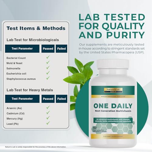 Nature's Lab Gold One Daily capsules top view display.