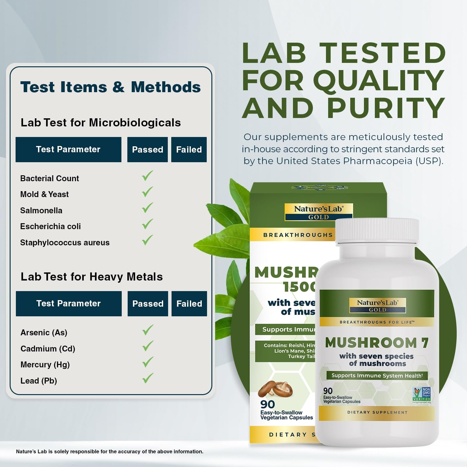 Nature's Lab Mushroom 7 Organic Blend dosing spoon shows simple daily serving.