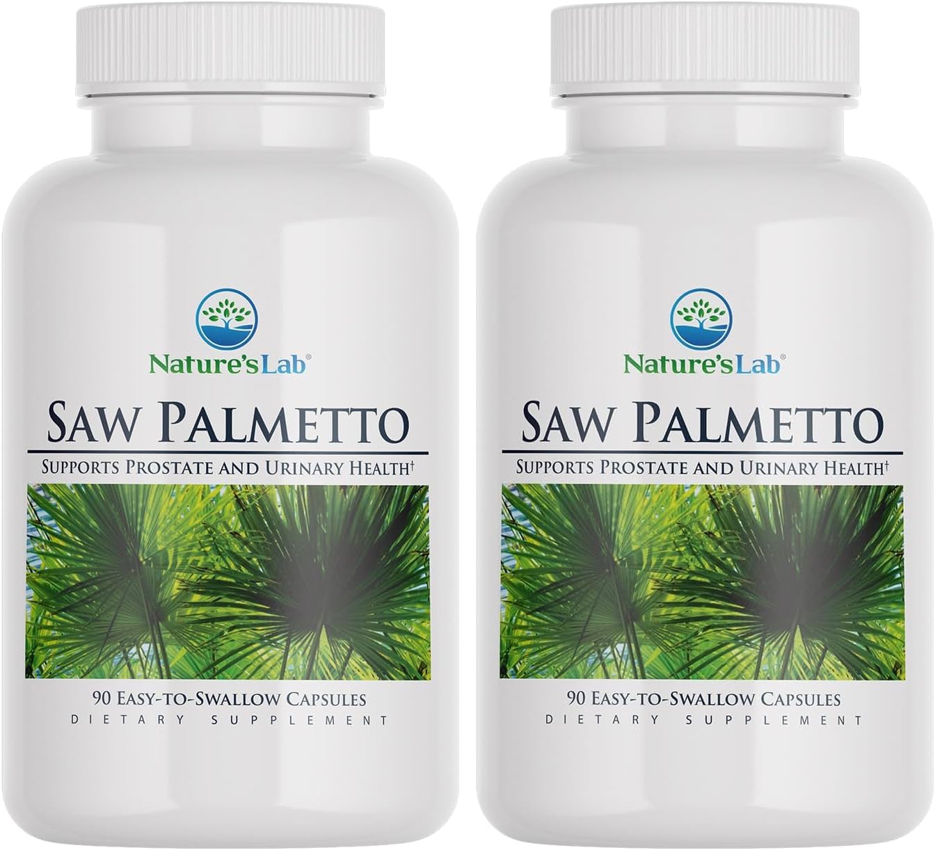 Nature's Lab Saw Palmetto 450mg bottle front, potentially supporting urinary flow.