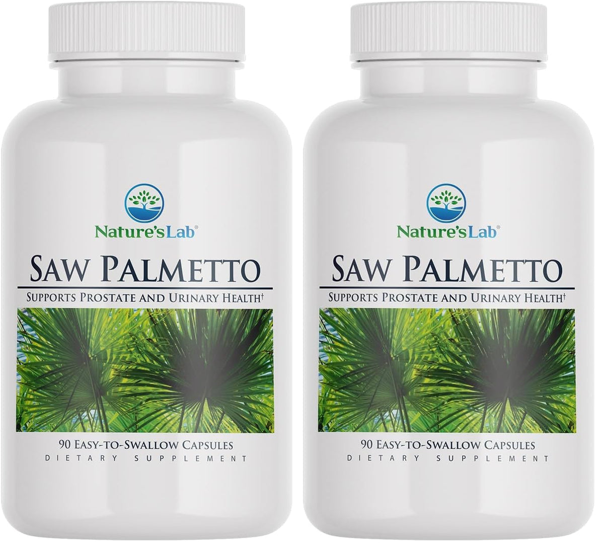 Nature's Lab Saw Palmetto 450mg bottle front, potentially supporting urinary flow.