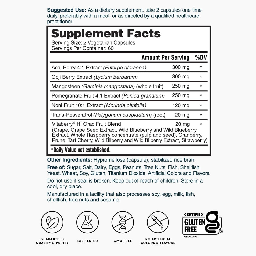 Nature's Lab antioxidant fruit blend with acai, goji, noni, pomegranate for everyday support