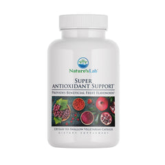 Nature's Lab Super Antioxidant Support bottle with label visible and daily antioxidant boost.