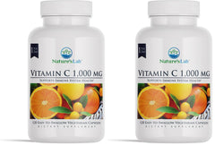 Nature's Lab Vitamin C 1000mg bottle front shows packaging for immune support