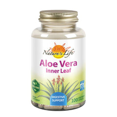Nature's Life Aloe Vera cápsulas con hojas interiores, para piel saludable