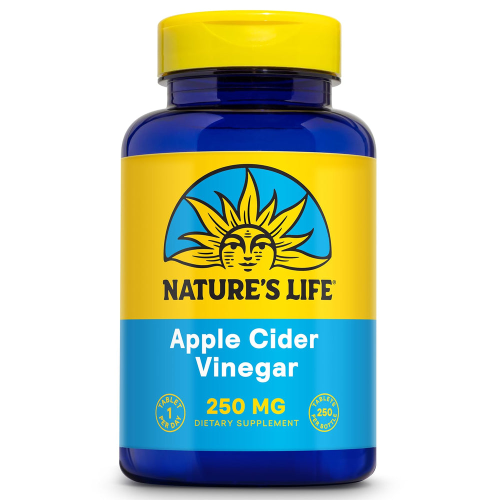 Nature's Life ACV tablets in a bottle for daily detox support