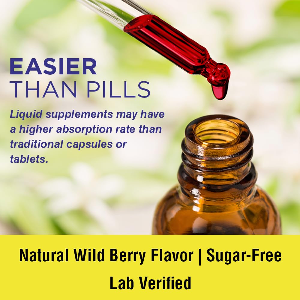Nature's Life B-12 Drops label close-up confirms purity and potency.